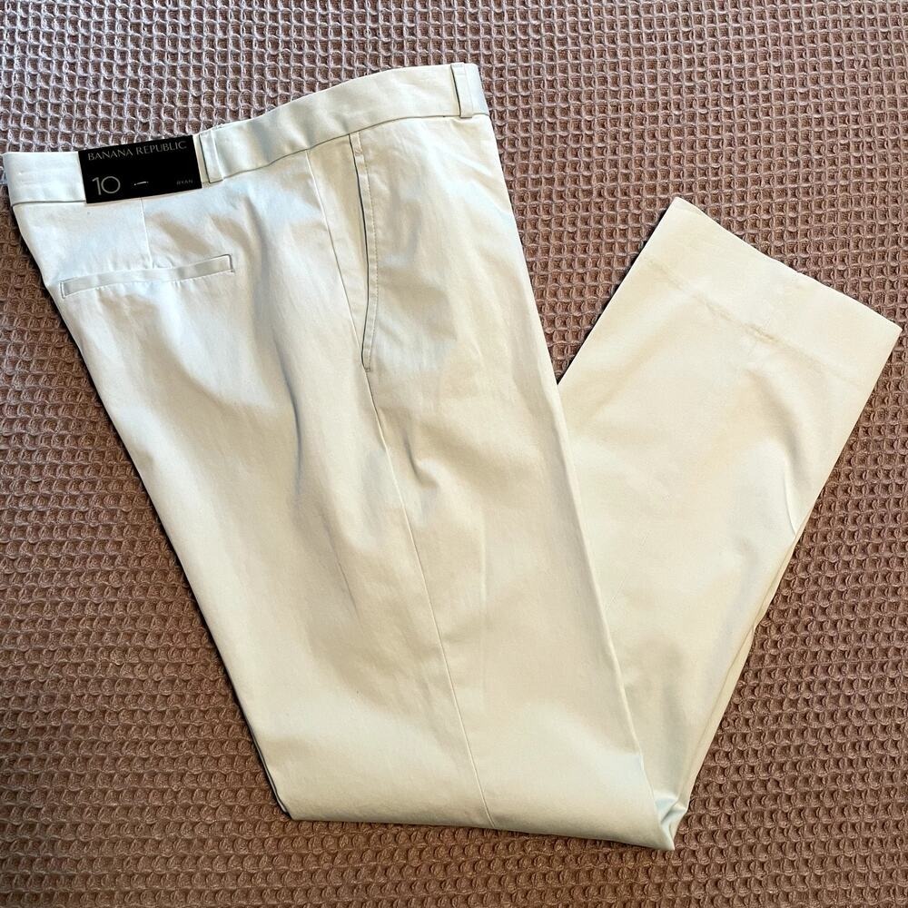 Banana Republic Ryan Ice Blue Cotton Straight Leg Pants Womens 10 NWT